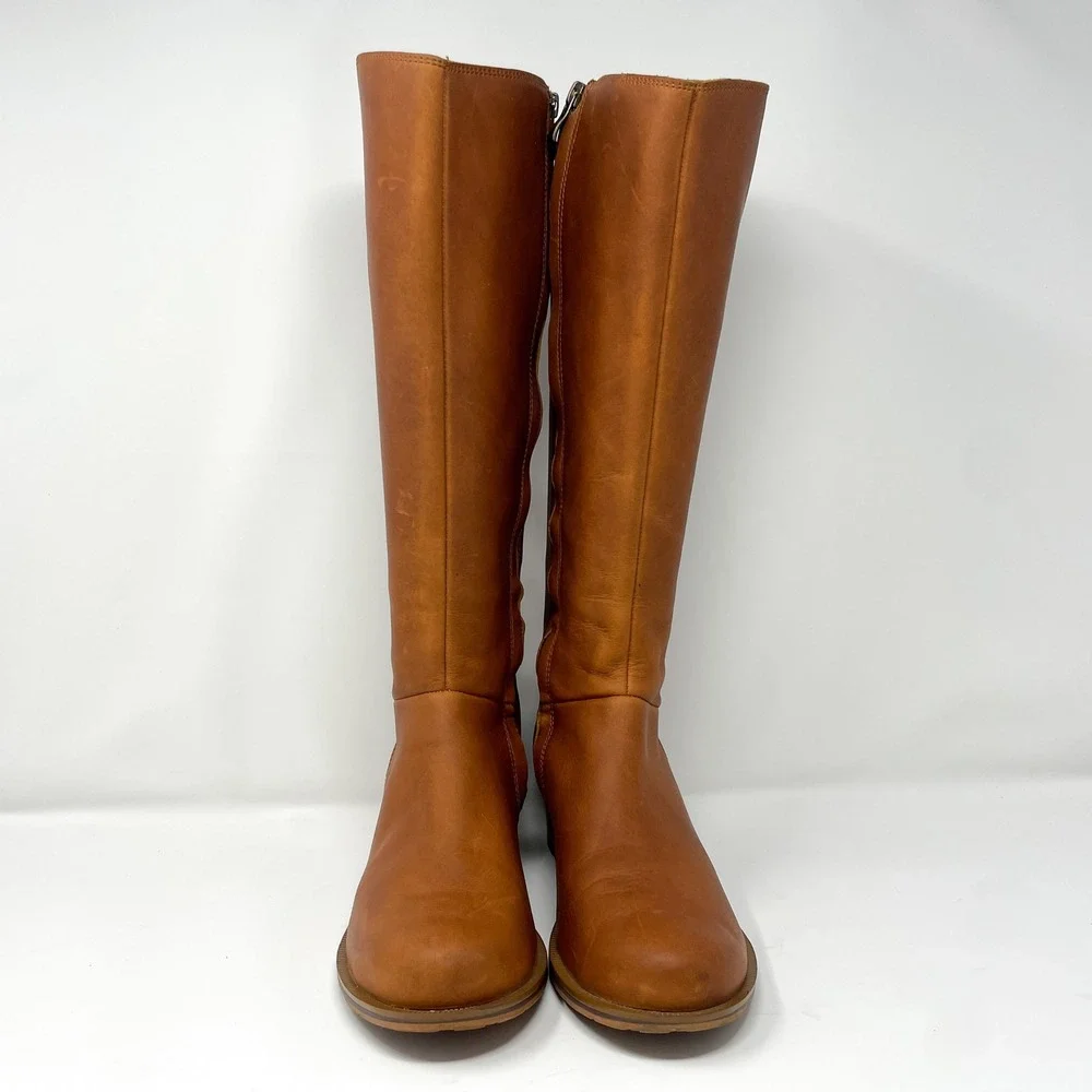Chaco Cataluna Tall Riding Boots Womens 8.5 Tan Brown Waterproof Leather Rustic